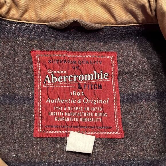 Abercrombie & Fitch Vintage Wool blend Blanket Lined Chore Coat Medium - Picture 3 of 15